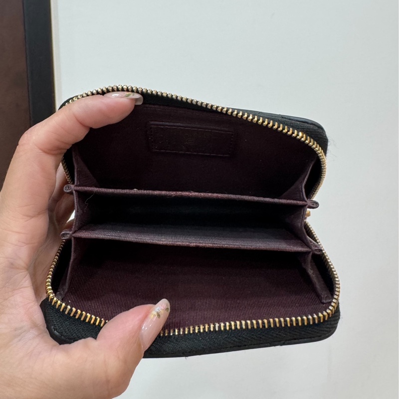 CHANEL 香奈兒 黑金 荔枝皮 魚子醬 卡夾 卡包 零錢包 錢包 皮夾 短夾 ㄇ字拉 ㄇ拉-3