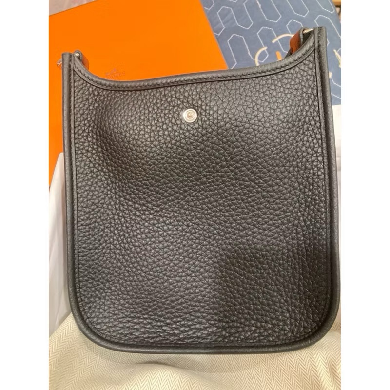 愛馬仕Hermes mini evelyne 黑銀膜在 🇹🇼專櫃w刻-4