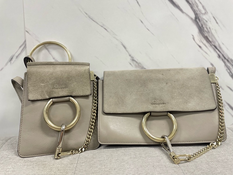 Chloé Faye Small Étoupe Crossbody Leather Bag蔻依 Chloe Faye大象灰-3