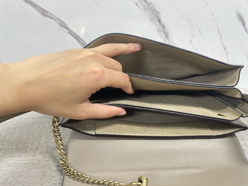 Chloé Faye Small Étoupe Crossbody Leather Bag蔻依 Chloe Faye大象灰-8