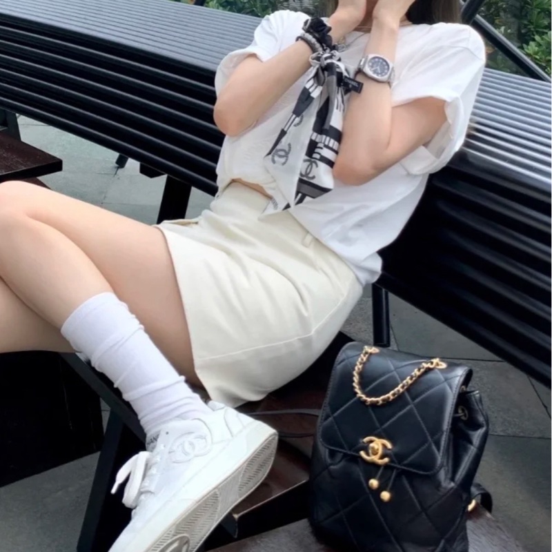 Chanel 24s  字母肩帶牛皮雙肩包-13