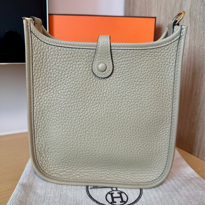 Hermes Mini Evelyne 伊芙琳風衣灰金扣 K刻-4