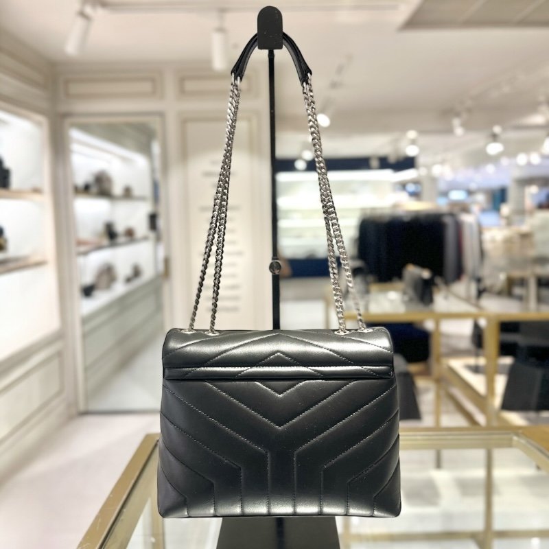 🎁當季特價🎁Saint Laurent 494699 YSL 小款 Loulou 銀鏈包 黑色-5