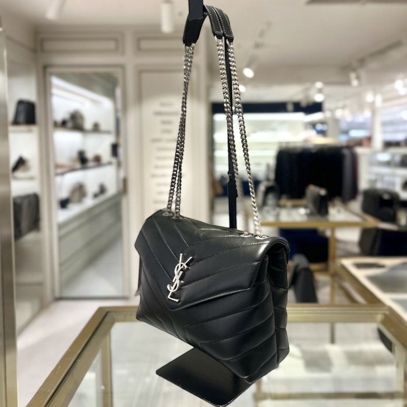 🎁當季特價🎁Saint Laurent 494699 YSL 小款 Loulou 銀鏈包 黑色-6