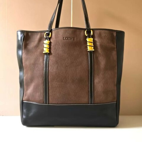 【LA LUNE】絕版中古包 Loewe蛇骨古董托特包 側背包 單肩包 皮革包 復古包