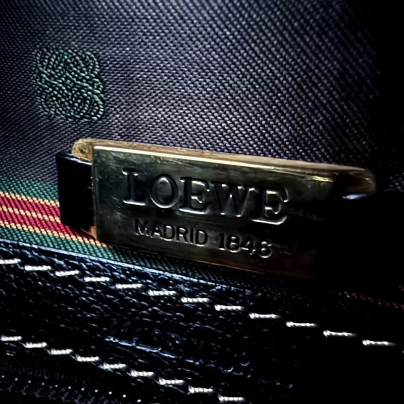 【LA LUNE】絕版中古包 Loewe蛇骨古董托特包 側背包 單肩包 皮革包 復古包-5