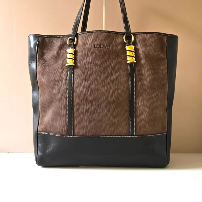 【LA LUNE】絕版中古包 Loewe蛇骨古董托特包 側背包 單肩包 皮革包 復古包-8