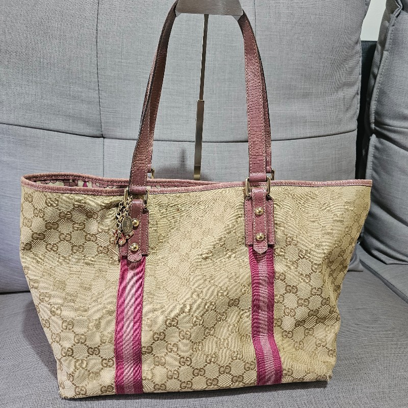 Gucci 桃粉色古馳拖特包-0