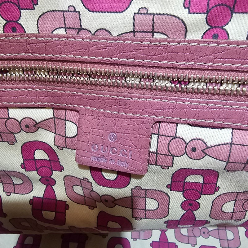 Gucci 桃粉色古馳拖特包-3