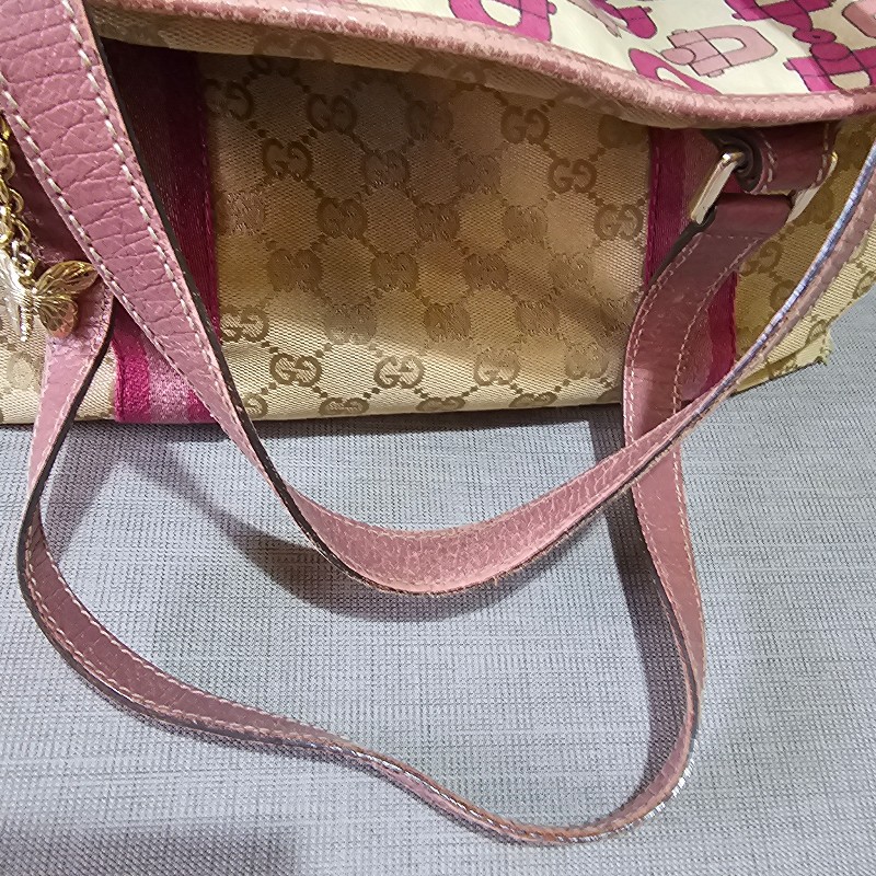Gucci 桃粉色古馳拖特包-4