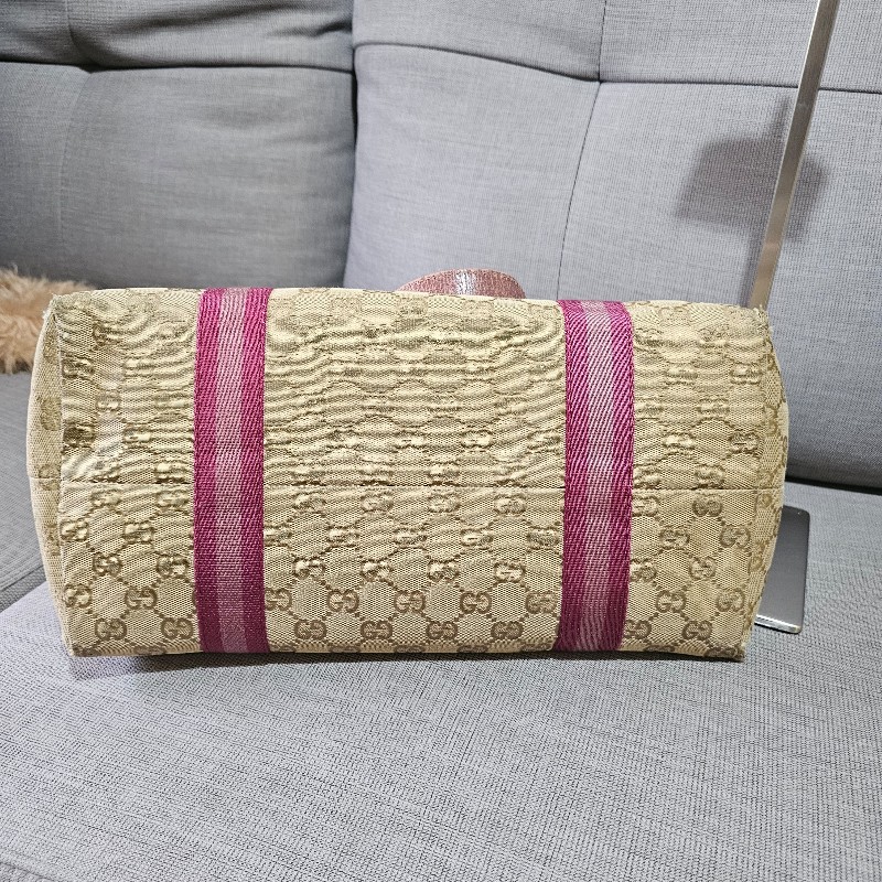 Gucci 桃粉色古馳拖特包-5