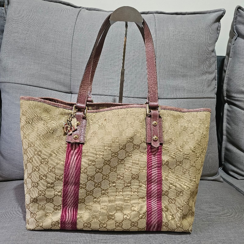 Gucci 桃粉色古馳拖特包-7