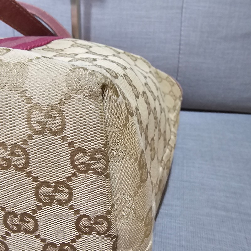 Gucci 桃粉色古馳拖特包-12