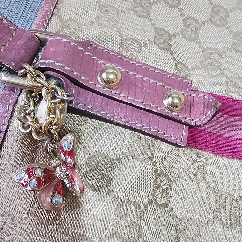 Gucci 桃粉色古馳拖特包-15