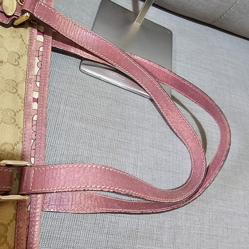 Gucci 桃粉色古馳拖特包-24