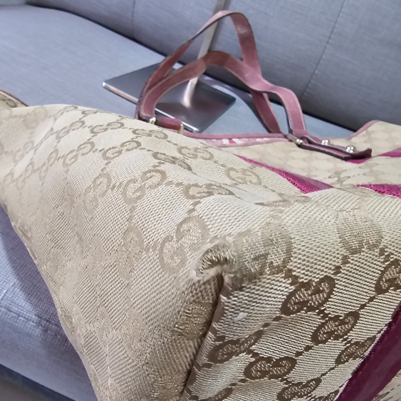 Gucci 桃粉色古馳拖特包-28