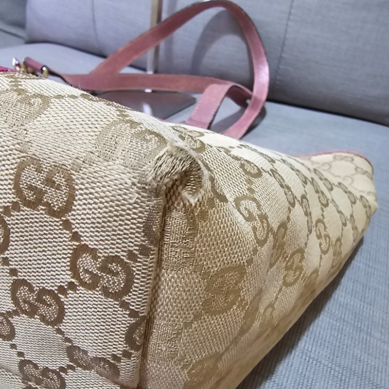 Gucci 桃粉色古馳拖特包-30
