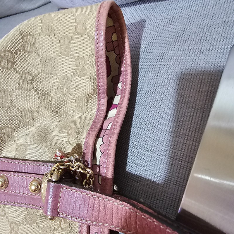 Gucci 桃粉色古馳拖特包-33