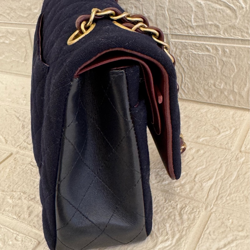 CHANEL海軍藍帆布/羊皮徽章COCO25  最甜coco25-4