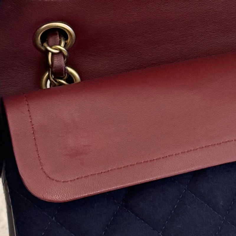 CHANEL海軍藍帆布/羊皮徽章COCO25  最甜coco25-8