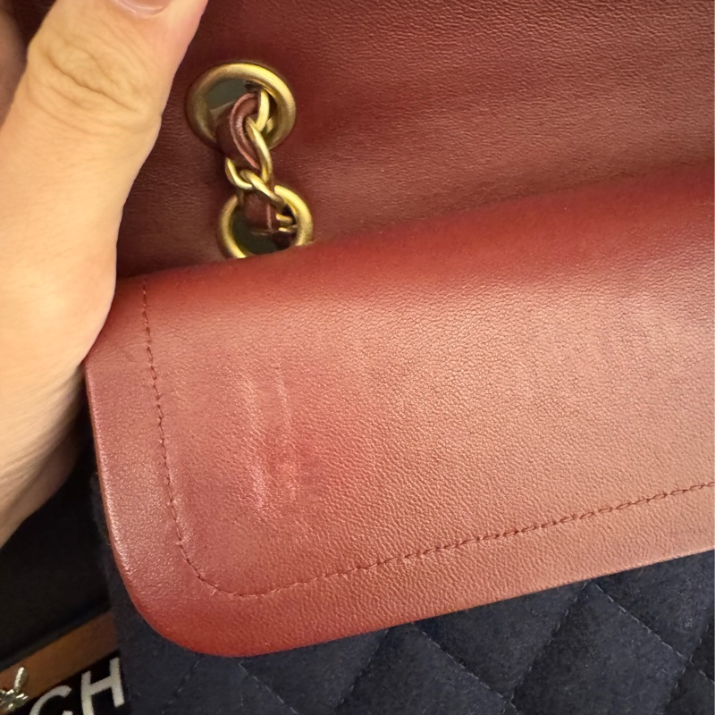 CHANEL海軍藍帆布/羊皮徽章COCO25  最甜coco25-31