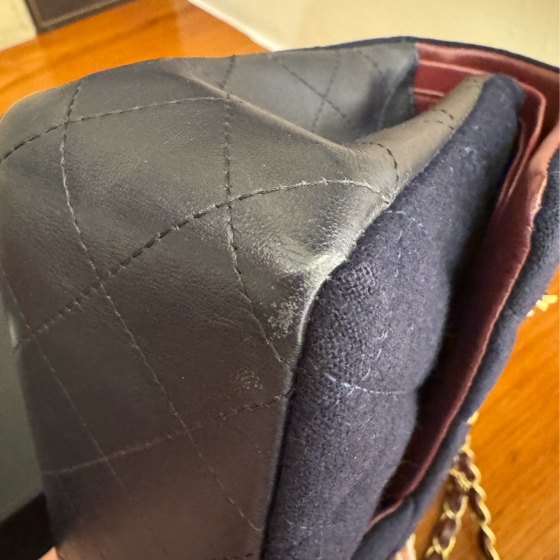 CHANEL海軍藍帆布/羊皮徽章COCO25  最甜coco25-33