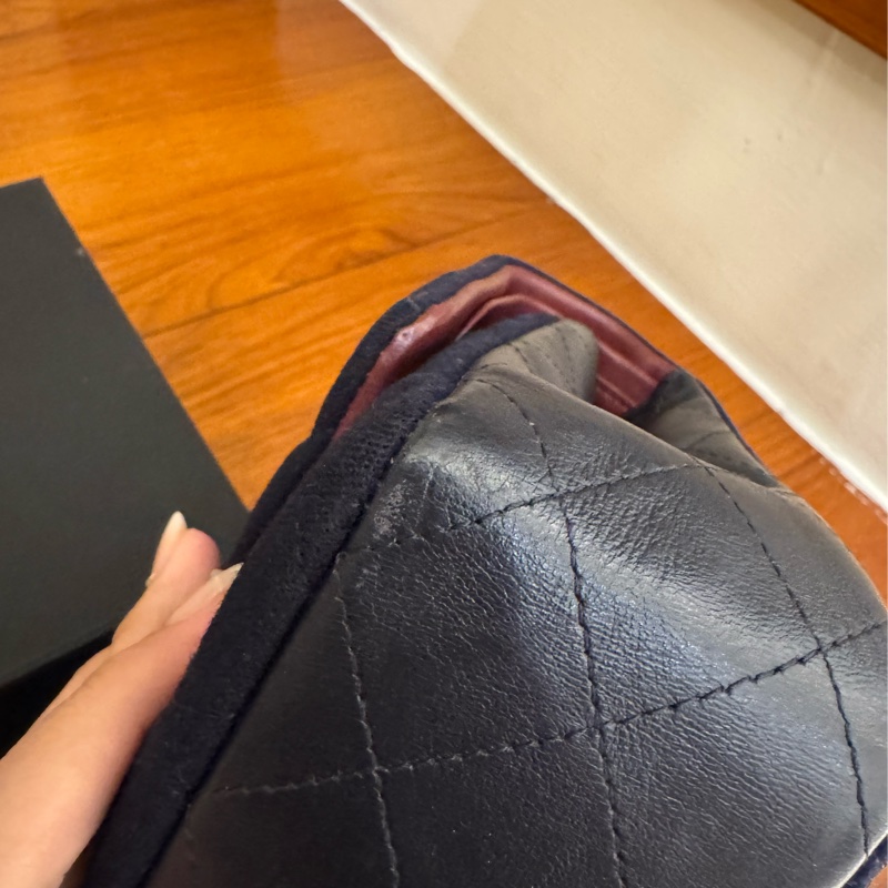 CHANEL海軍藍帆布/羊皮徽章COCO25  最甜coco25-35