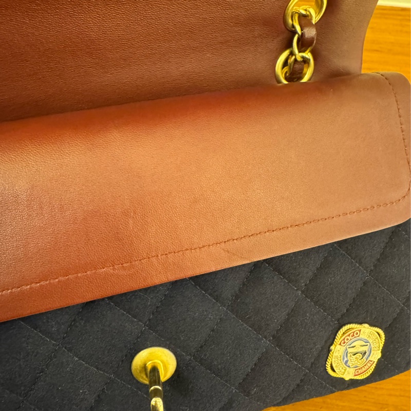 CHANEL海軍藍帆布/羊皮徽章COCO25  最甜coco25-27