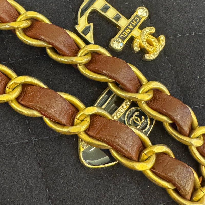 CHANEL海軍藍帆布/羊皮徽章COCO25  最甜coco25-30