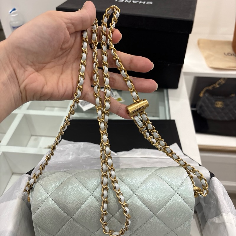 Chanel 2021年/淺藍色/荔枝牛皮-13
