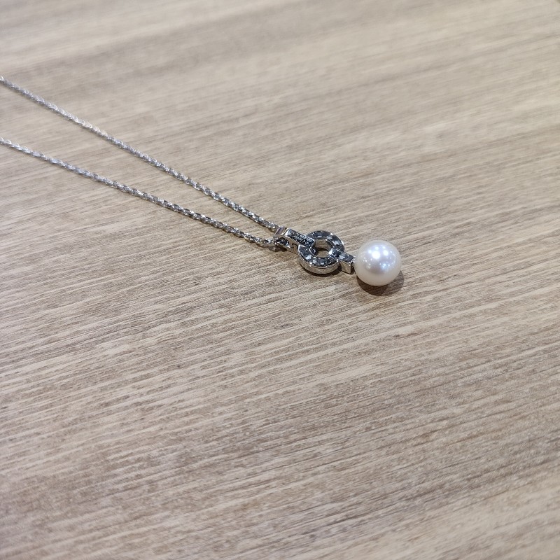 Cartier 卡地亞 750 HIMALIA 0.25CT 珍珠 鑽石 白K金 項鍊 鑽圈 全新-6