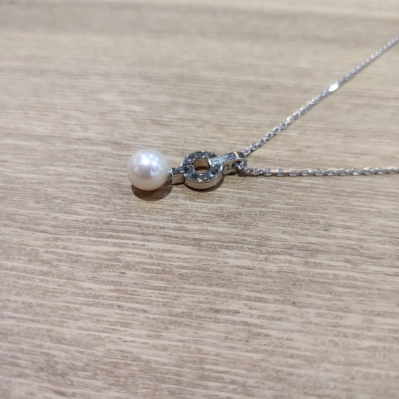 Cartier 卡地亞 750 HIMALIA 0.25CT 珍珠 鑽石 白K金 項鍊 鑽圈 全新-7