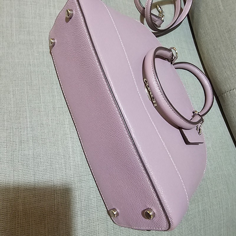 coach 粉紫貝殼包 小款-3
