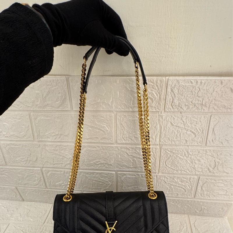 YSL黑荔枝菱格/山型鏈包-6