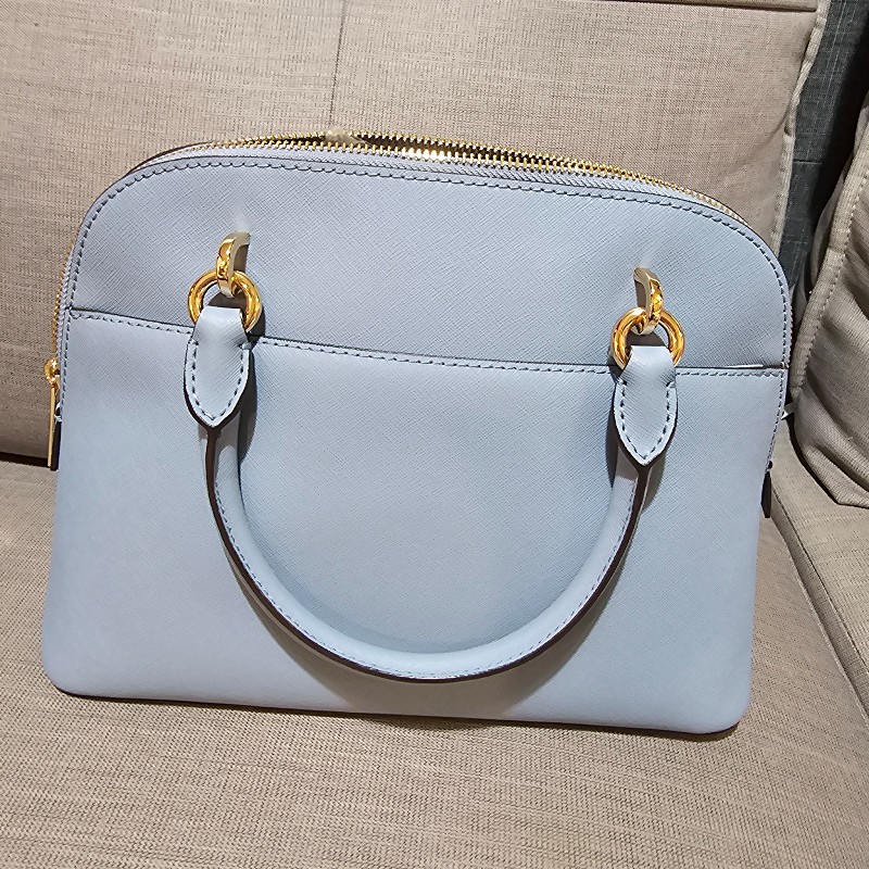 michael kors 水藍荔枝皮革防刮貝殼包-11