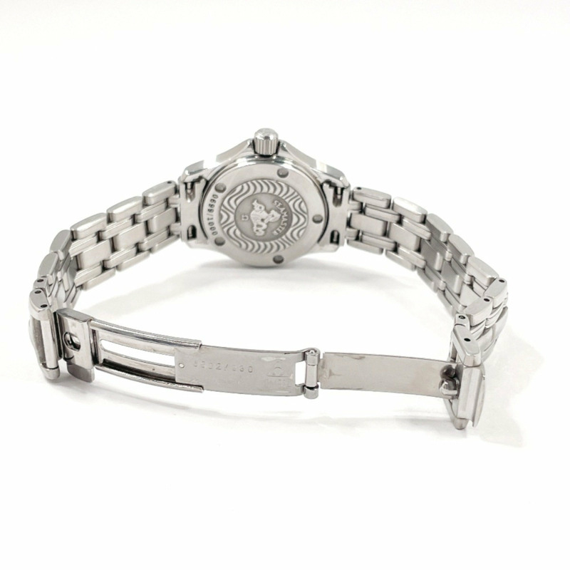 歐米茄海馬120雅克·馬約爾1997 2580.8手錶不銹鋼/不銹鋼銀色石英海軍藍錶盤女士腕錶F5048520-4