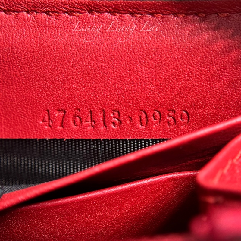 GUCCI 古馳 經典GG SUPREME帆布彩虹刺繡拉鍊紅色長夾-3