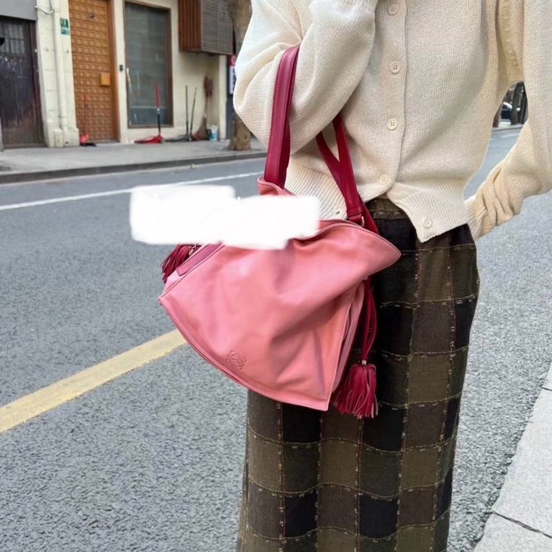 Loewe 羅意威粉色拼色中號福袋💕-9