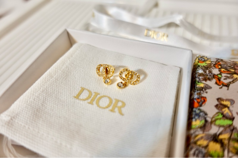 Dior DC簡約垂釣單鑽耳環 petit CD耳環-0