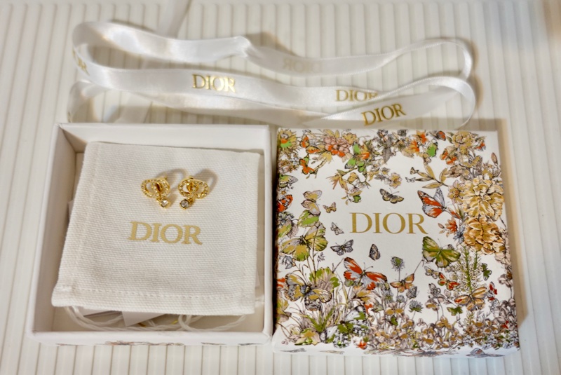 Dior DC簡約垂釣單鑽耳環 petit CD耳環-3