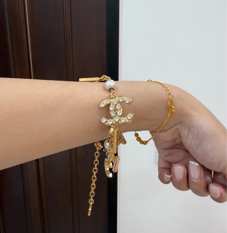 CHANEL 香奈兒 字母 水鑽 深藍 寶石 手鏈 手鍊 手環 手飾 飾品-7