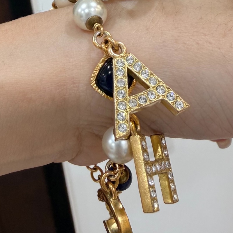 CHANEL 香奈兒 字母 水鑽 深藍 寶石 手鏈 手鍊 手環 手飾 飾品-12
