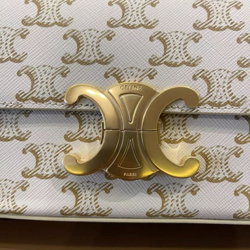 Celine 白色老花腋下包 全新 配件塵袋-1