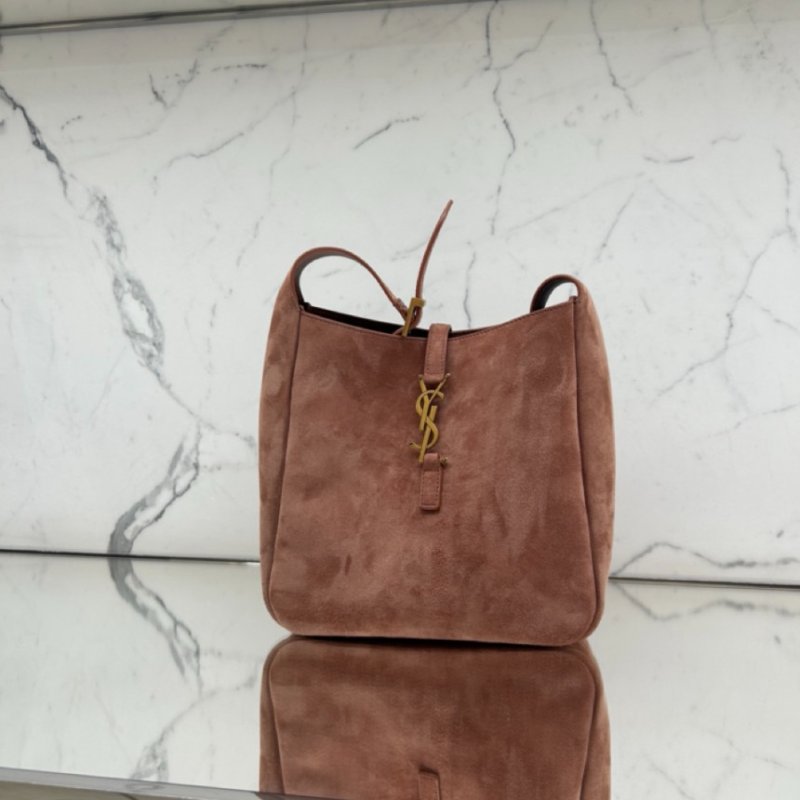 ✨快閃特價✨Saint Laurent 713938 YSL LE 5 A 7小型柔軟麂皮包 玫瑰色-4