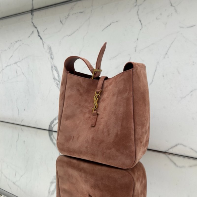 ✨快閃特價✨Saint Laurent 713938 YSL LE 5 A 7小型柔軟麂皮包 玫瑰色-5