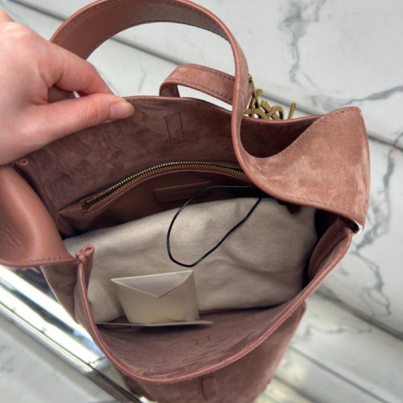 ✨快閃特價✨Saint Laurent 713938 YSL LE 5 A 7小型柔軟麂皮包 玫瑰色-8