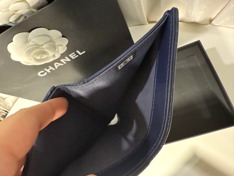 CHANEL 海軍藍三折中夾皮夾🖤全配附購證🫶🏻甜甜價出-7