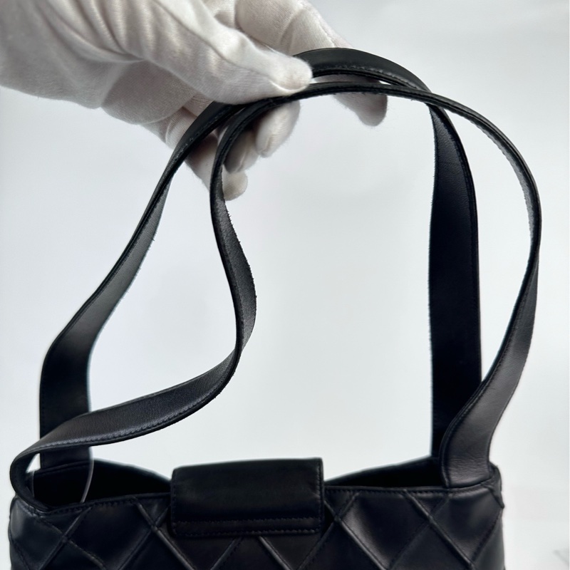 Chanel 窩夫hobo黑色羊皮款-9
