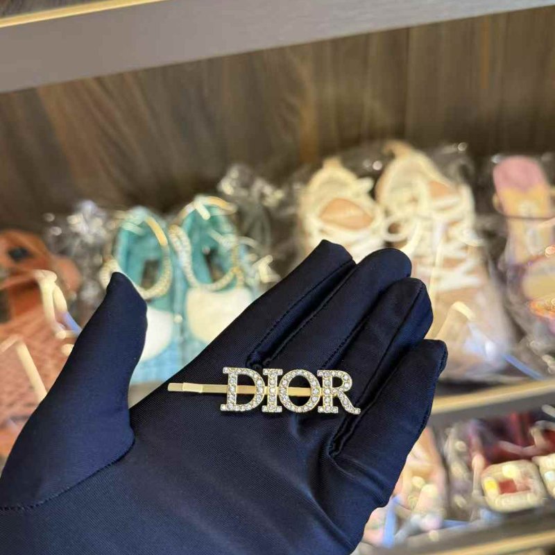 ✨DIOR 水鑽髮夾 全新閒置 配件塵袋盒子-3