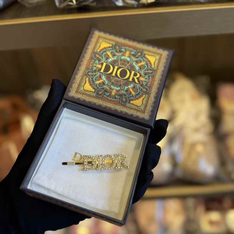 ✨DIOR 水鑽髮夾 全新閒置 配件塵袋盒子-4